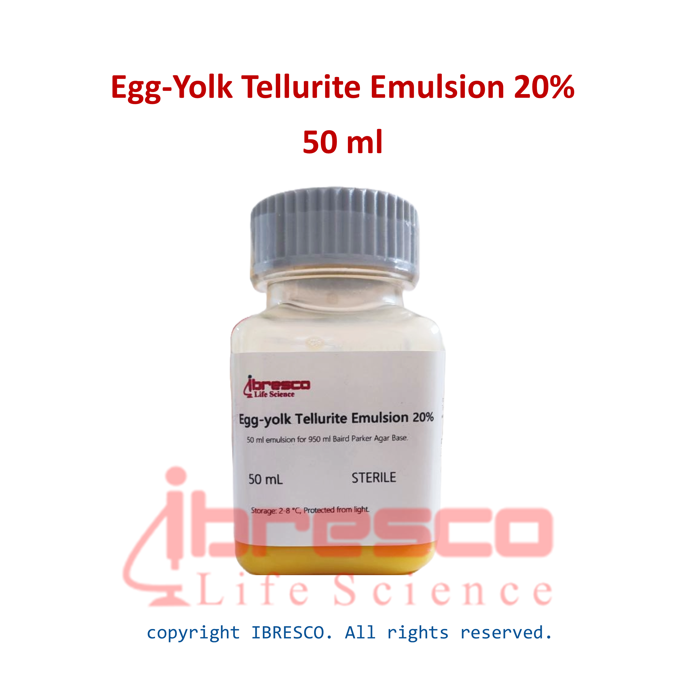 Egg Yolk Tellurite Emulsion 20 امولسیون زرده تخم مرغ همراه با تلوریت